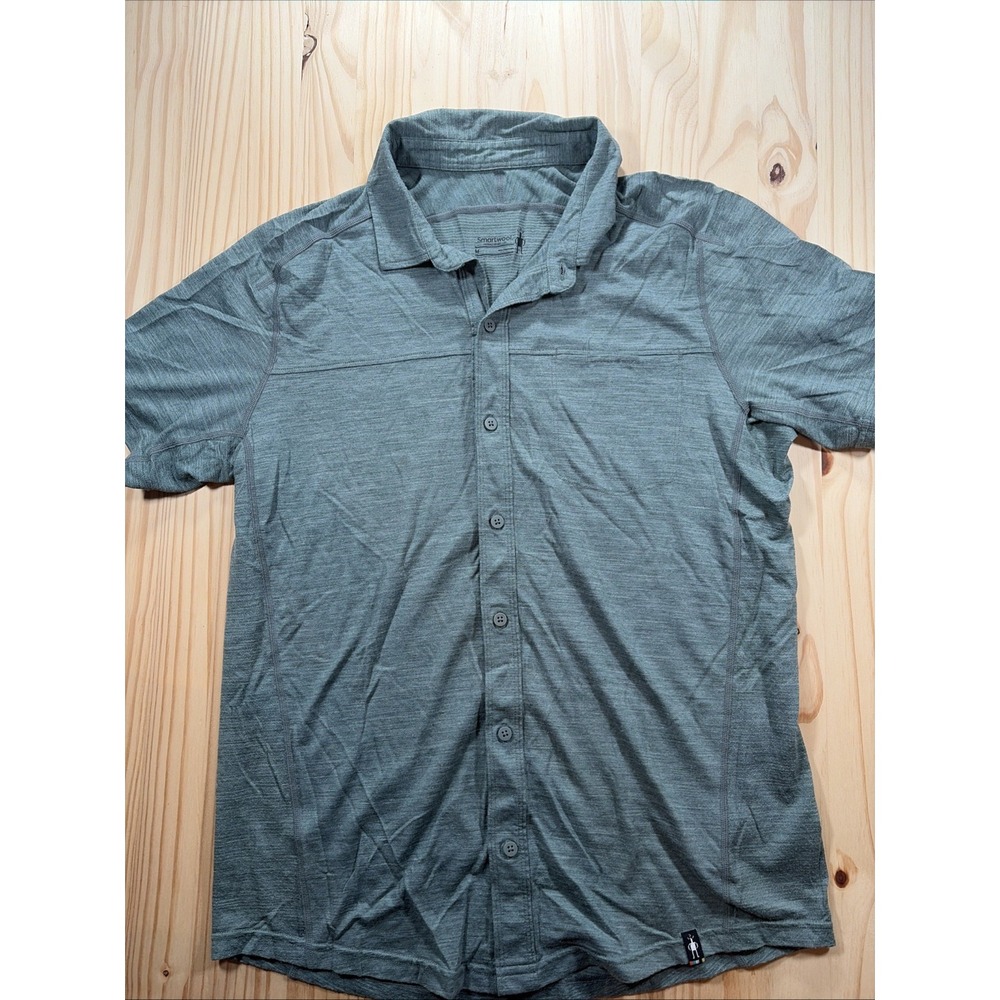 Smartwool Merino Sport 150 Button Down Shirt Men's M Merino Wool Green